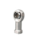 High Octane Male Rod End Heim Joint M24x2 Slot Injection Left Hand Thread for Car Suspension showing shiny steel finish and threaded hole.