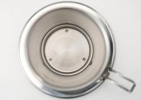 Top view of Tsubame WDS185 Stainless Steel Coffee Dripper For 2 To 4 Folks With Wave Filter 185 Made In Japan Durable Pour Over Cone