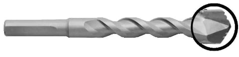 GrooV Tip One Quarter Inch Shank Four Inch Overall Length Multi Purpose Masonry Bit With Serrated Carbide Tip For Percussion Or Rotary Drilling