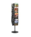 Onyx Rotating Mesh Magazine Holder With 30 Pockets Display Rack For Journals And Catalogs 360 Degree Spin Brochure Organizer