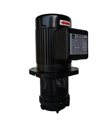 Machine tool coolant circulation pump by Amazon, 100mm immersion, 3/8 in NPT, 1-phase 120/240V.