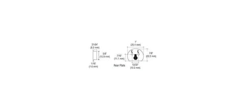 Premium Chrome Universal Plunger Lock Keyed Alike Setup with detailed dimensions for installation on glass or wood doors.