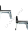 Tough As Nails Heavy Duty Adjustable Slide Gate Receiver Latch And Steel Gate Limit Stop Set For Bulletproof Fence Security Smooth Operation Outdoor Hardware Made In Italy, steel slide gate latches, two-pack set, adjustable design.