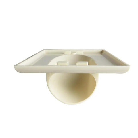 Side view of Single Gang Bundled Cable Wall Plate White for Low Voltage Cables, made of durable high-impact plastic, showing mounting features