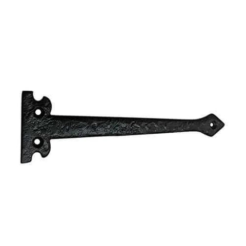 Agee Heavy Duty 7 Inch Antique Cast Iron Strap Hinge Front 4 Pack Matte Black for vintage barn doors gates furniture and shutters