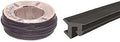 Black Half Inch Roll-In EPDM Gasket 100 Foot Roll for dry glazing, shown with profile view of U-channel design for 3/8 and 1/2 inch glass.