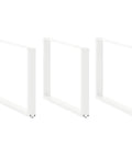 Rock Solid Adjustable Bar Table Legs 2 Pack Heavy Duty Powder Coated Steel Leveling Feet for Coffee Tables and Metal Furniture, white finish.
