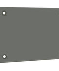 Slim Flat Unbreakable License Plate Covers Set Of 2 With Built To Last All Weather Durability Rust Proof Plastic Ultra Slim Frames And Easy Mounting Hardware For Quick Install showing a single durable, flat frame with mounting holes.