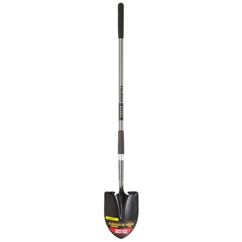 Heavy Duty Pro Steel Round Point Shovel With 58 Inch Long Handle And 8.75 Inch Wide Scoop, Built For Tough Digging And Yard Cleanup
