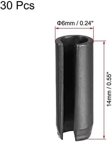 Slotted Spring Pins Set 6Mm By 14Mm 65Mn Tension Pins With Smooth Finish Handy Pro Grade 30 Piece Assortment Kit For Small Machine Projects