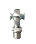 Heavy Duty XMR16 Male Rose Joint Rod End With 1 Inch Bore Plus 1.25 Inch Thread, sturdy metal construction, side view.