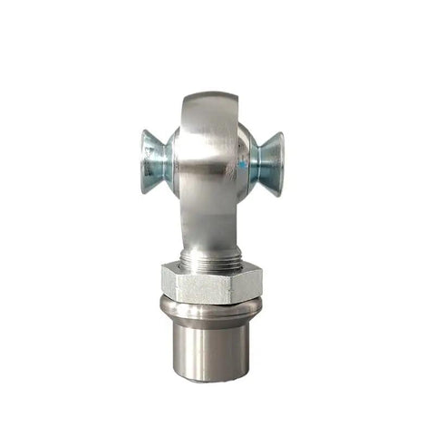 Heavy Duty XMR16 Male Rose Joint Rod End With 1 Inch Bore Plus 1.25 Inch Thread, sturdy metal construction, side view.