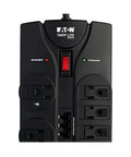Front view of TLP1208TEL Home Theater Surge Protector Power Strip With 12 Outlets, Flat Plug, 8ft Extension Cord, 2160 Joules Of Surge Protection, Bulky Transformer Friendly Sockets And RJ11 Phone Line Protection For Landline.