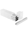 Pro Grade Half Inch Leg Staples For Staple Guns Bulk Pack One Thousand Count heavy-duty stainless steel fasteners in a clear box.