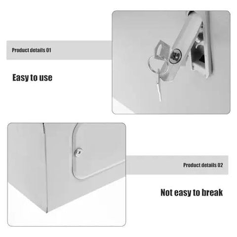 Metal Junction Box 250x300x140mm Rugged Wall Mounted Electrical Enclosure lock and corner details