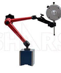 Shars 176-lb magnetic base indicator holder with red articulating arm and dial indicator