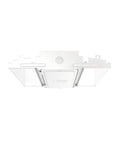Bottom view of a Compact Pro LED High Bay Light For Industrial Spaces 18,000 Lumens 4000K Cool White Dimmable Shop Light