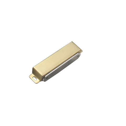 Heavy Duty Magnetic Door Catch 70 Lb Latch for Cabinets, Closets, and Furniture Stainless Steel Gold Finish, close-up view