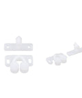 Three Piece Door Roller Set With Double Roller Catch For Cabinets And Closets Ball Catch Hardware, white, easy install