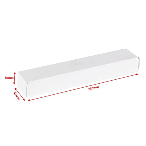 White box packaging for 8.97 Inch Dovetail Rail Plate For OTA Equatorial Mounts And Tripods, dimensions labeled 230mm, 30mm, 45mm.