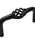 10 Pack Flat Black Birdcage Cabinet Pulls, 3 Inch Hole Centers, 3 5/16 Inch Overall Length, 3/4 Inch Wide, 1-1/2 Inch Projection