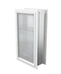 Premium Wall Mount Pet Door In White Xl with double flap design and metal telescoping tunnel showing side view.