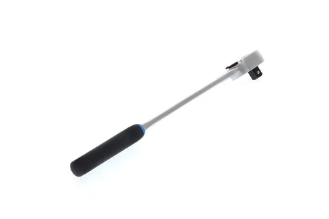 Long Three Hundred Fifty Millimeter Reversible Ratchet One Half Inch Drive with Pro Grade Beefy Torque, ergonomic grip visible