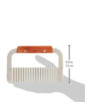 Wood-handle crinkle-cut fruit/vegetable blade, 7.5-inch, silver stainless steel (front view)