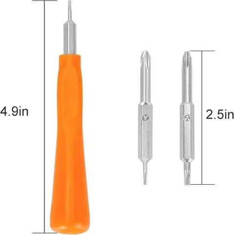 Video Doorbell Screwdriver Set With Torx T6 And T15 Bits for Battery Replacement and WiFi Reset, two sizes shown, orange handle