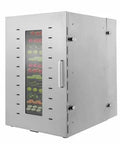Heavy Duty Stainless Steel Electric Food Dehydrator Pulls A Hefty Multi Tray Load For Drying Fresh Fruits And Veggies, side view