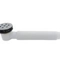 7-Hole Bathtub Drain Pipe Zinc Alloy ABS White(Drainer + Pipe) with chrome top and flexible white tubing design.