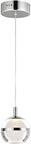 Swank One Light Pendant With Polished Chrome Finish Steel And Clear Frosted Glass Modern Hanging Light For Kitchen Islands Adjustable Cord