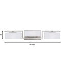 Meridian 25 Inch 3 Light Bathroom Vanity Light Fixture In Satin Platinum, damp rated, UL and CUL listed contemporary bath bar lighting