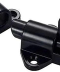 Dead Tight Automatic Sliding Door Lock Spring Bolt Latch Heavy Duty Aluminum Alloy, black pull ring latch closure detail.