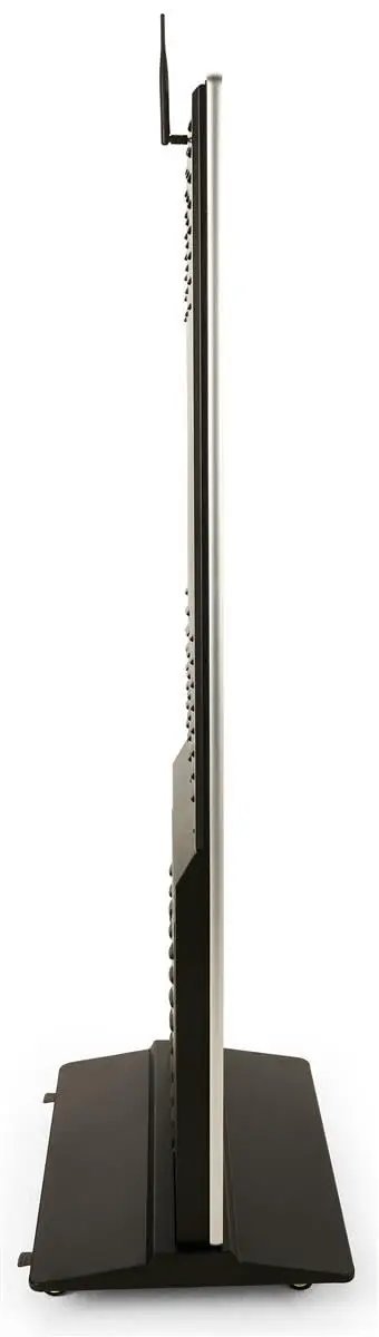 Slide A Slick 43 Inch Digital Display Advertising Floor Stand Into Your Spot For Legit 1080p Lcd Quality side view of slim digital display with antenna.