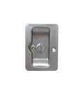 Solid Brass Pocket Door Pull With Privacy Lock Satin Nickel Finish Rectangular Reversible Handle For Sliding Doors Size Three And One Quarter By Two And One Quarter Inches Made In Taiwan Hardware Included