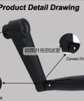 Foldable Crank Handle Nylon Swivel Rocker For Industrial Machine Tools And Equipment 8mm Hole Diameter Detail Drawing