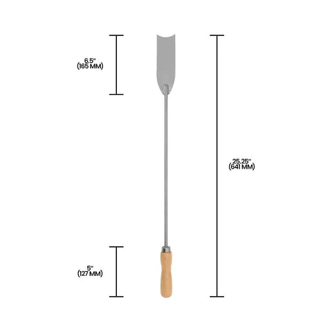 Asparagus Knife And Weeding Tool, 25 Inch Total Length, High Carbon Steel Blade, 14.75 Inch Shaft, Wooden Handle