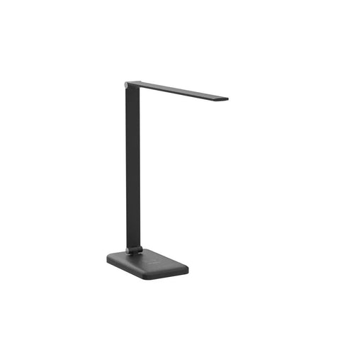 8 In 1 4th Gen Multifunctional LED Desk Lamp With 10W Fast Wireless Charger USB Port sleek black design on minimal base