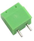 20 Pack 5mm 2 Pin Screw Terminal Block Connector for PCB Mount Arduino Projects, green 2-pin connector, side view