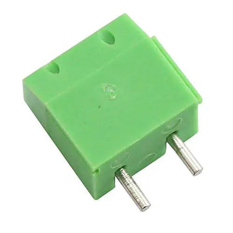 20 Pack 5mm 2 Pin Screw Terminal Block Connector for PCB Mount Arduino Projects, green 2-pin connector, side view