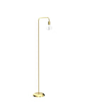 Industrial Floor Lamp With Light Bulb Included, Tall Metal Standing Light in Brushed Gold, Modern LED for Home Decor