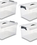 Heavy Duty Replacement Lids For 70 Quart Storage Totes, Snap Secure Locking Covers For 4 Pack Clear Plastic Bins.
