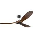 Real Deal 60 Inch Industrial Ceiling Fan Featuring Genuine Solid Wood Blades, showing sleek design with three wooden blades.