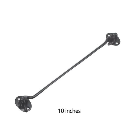 SCRFFCQPC Stainless Steel Heavy Duty Hook and Eye Latch for Gate Barn Door, 10-inch size with durable black finish.