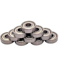 Deep groove ball bearings, set of 10, steel, 3/8 x 7/8 x 9/32 in, double shields, pre-lubricated, top view
