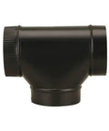 Six Inch Black Matte Clean Out Tee 24 Gauge Exhaust Vent Fitting Directs Exhaust Upward For Rear Outlet Stoves Durable Black Metal