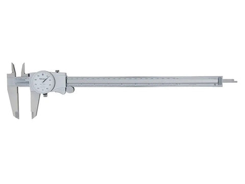 Dial Caliper 0 to 12 Inch Range With 0.001 Inch Graduation 0.1 Inch Per Revolution 0.002 Inch Accuracy White Face Titanium