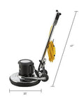 Corded Dual Speed Floor Machine Workhorse with 20 inch cleaning width, stainless steel build, heavy duty motor, and GFCI cord