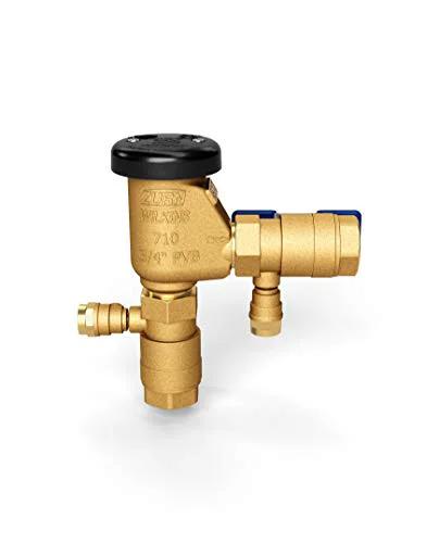 Brass 3/4-inch pressure vacuum breaker assembly by Zurn Wilkins, model 34-710, with black cap